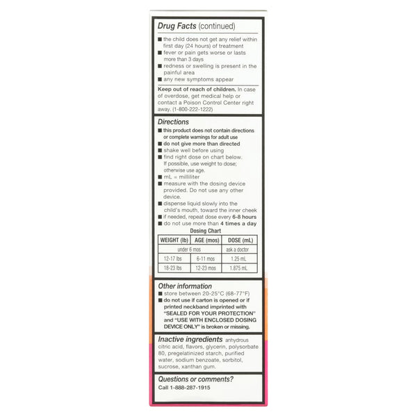 Concentrated Infants' Drops Ibuprofen Oral Suspension, Berry Flavor, 3 pack, 1fl oz per pack, plus 3 My Outlet Mall Resealable Storage Pouches