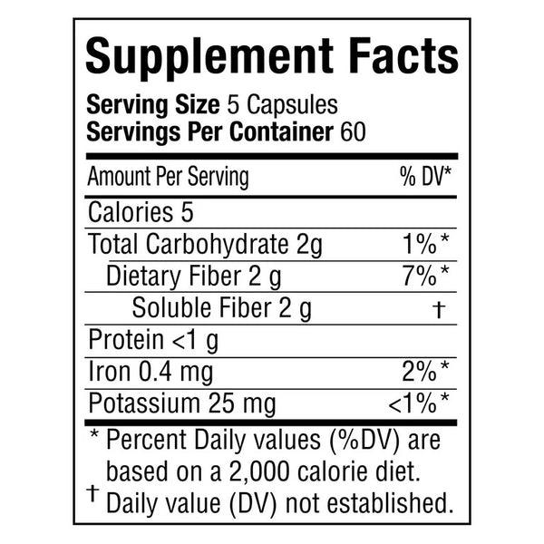 Daily Fiber, 100% Psyllium Husk Dietary Supplement Capsules, 1 pack, 300 count, plus 3 My Outlet Mall Resealable Storage Pouches