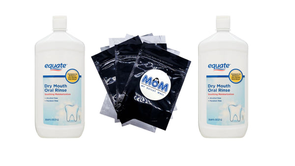 Dry Mouth Oral Rinse, 2 pack, 33.8fl oz per pack, plus 3 My Outlet Mall Resealable Storage Pouches