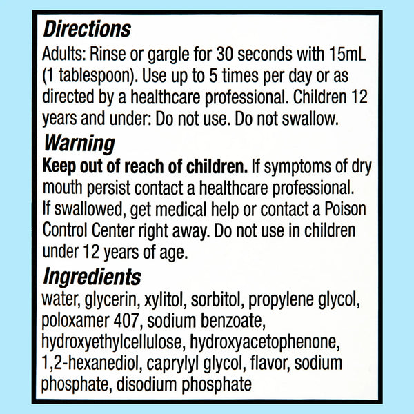 Dry Mouth Oral Rinse, 2 pack, 33.8fl oz per pack, plus 3 My Outlet Mall Resealable Storage Pouches