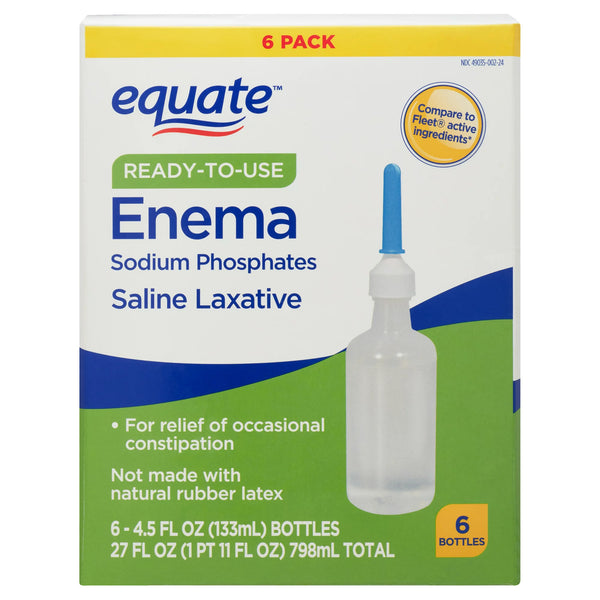 Enema Sodium Phosphates Saline Laxative, 3 pack, 4.5fl oz per pack, plus 3 My Outlet Mall Resealable Storage Pouches