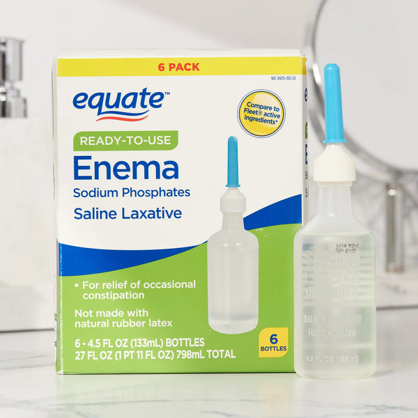 Enema Sodium Phosphates Saline Laxative, 3 pack, 4.5fl oz per pack, plus 3 My Outlet Mall Resealable Storage Pouches