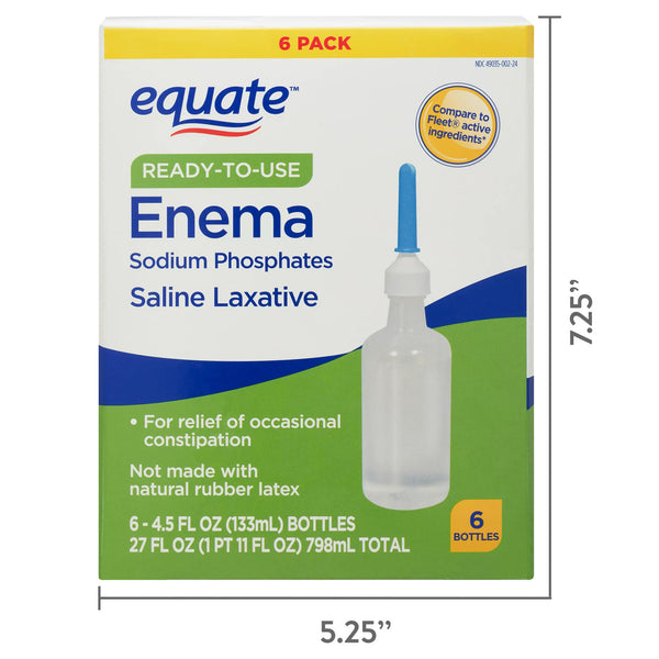 Enema Sodium Phosphates Saline Laxative, 3 pack, 4.5fl oz per pack, plus 3 My Outlet Mall Resealable Storage Pouches