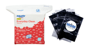 Everyday Clean Aloe Wipes, Resealable Pack, 1 pack, 240 total wipes, plus 3 My Outlet Mall Resealable Storage Pouches