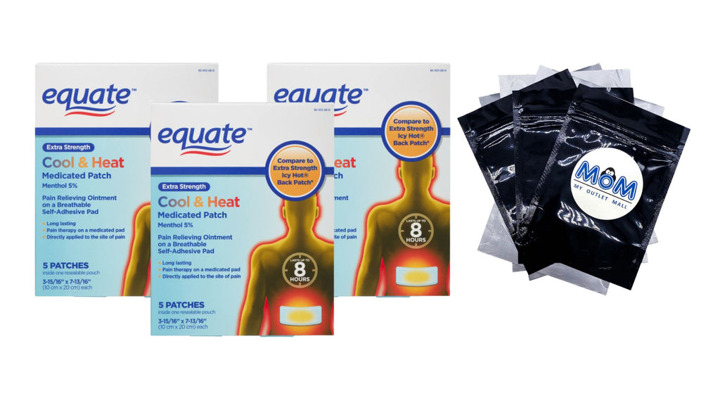 Heat Unit Patch Extra Strength Cool and Heat Medicated Patches, 3 pack, 5 count per pa ...