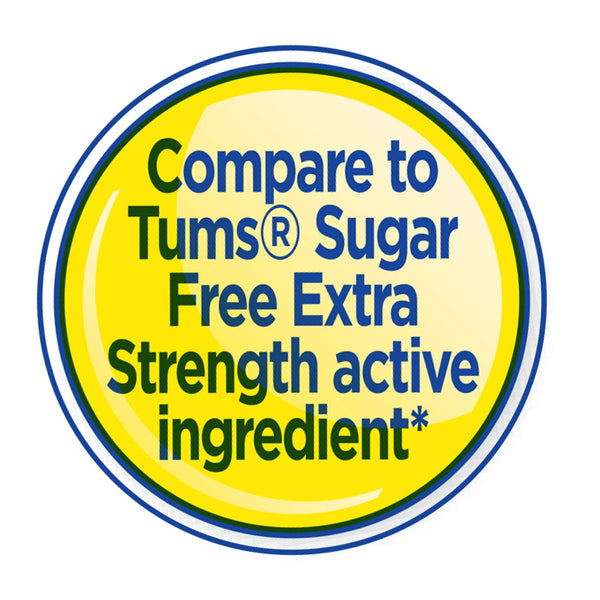 Extra Strength Sugar-Free Antacid Chewable Tablets, Orange Cream,750 mg, 3 pack, 90 count per pack, plus 3 My Outlet Mall Resealable Storage Pouches