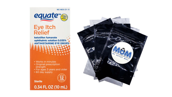 Eye Itch Relief, 1 pack, 0.34fl oz, plus 3 My Outlet Mall Resealable Storage Pouches