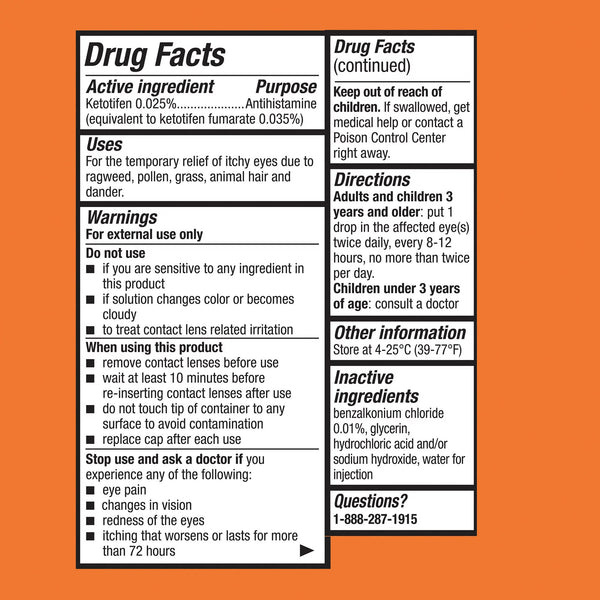 Eye Itch Relief, 3 pack, 0.34fl oz per pack, plus 3 My Outlet Mall Resealable Storage Pouches