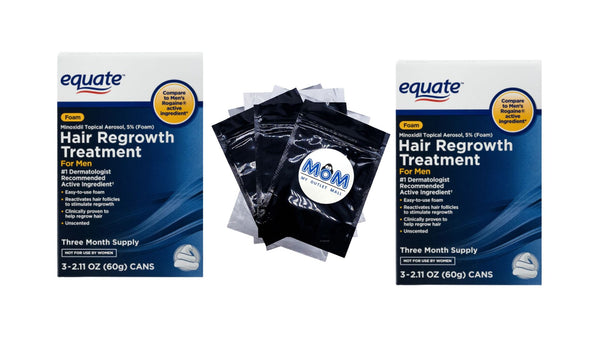 Hair Regrowth Treatment Minoxidil Topical Aerosol, 5 % Foam, 3-Month Supply, 2 pack, 2.11 oz 3 Piece per pack, plus 3 My Outlet Mall Resealable Storage Pouches