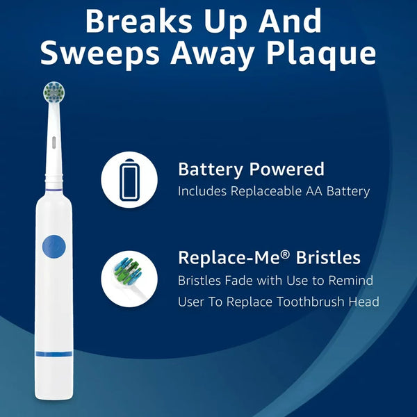 Infinity Power Toothbrush with Bacteria Defense Bristles and EasyFlex Replacement Brush Head, 1 pack, 1 count, plus 3 My Outlet Mall Resealable Storage Pouches