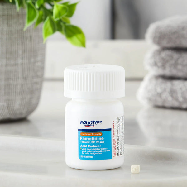 Maximum Strength Acid Reducer Tablets, 20 mg, 1 pack, 25 count, plus 3 My Outlet Mall Resealable Storage Pouches