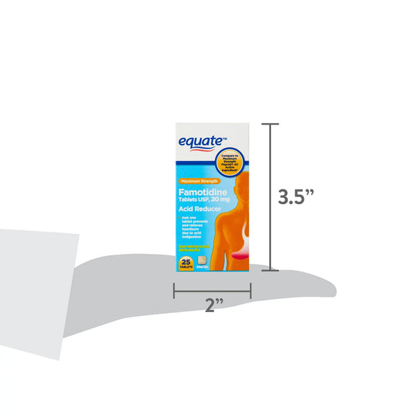 Maximum Strength Acid Reducer Tablets, 20 mg, 1 pack, 25 count, plus 3 My Outlet Mall Resealable Storage Pouches