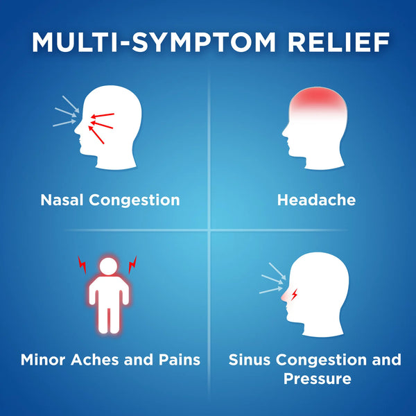Maximum Strength Day & Night Sinus Relief Caplets, 3 pack, 20 count per pack, plus 3 My Outlet Mall Resealable Storage Pouches