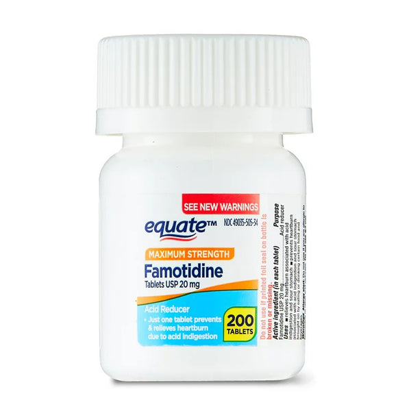 Maximum Strength Famotidine Tablets, 20 mg, 2 pack, 200 count per pack, plus 3 My Outlet Mall Resealable Storage Pouches