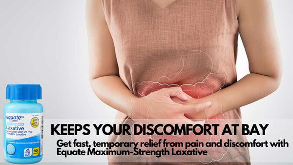 Maximum Strength Laxative Tablets for Constipation Relief, 1 pack, 90 count, plus 3 My Outlet Mall Resealable Storage Pouches