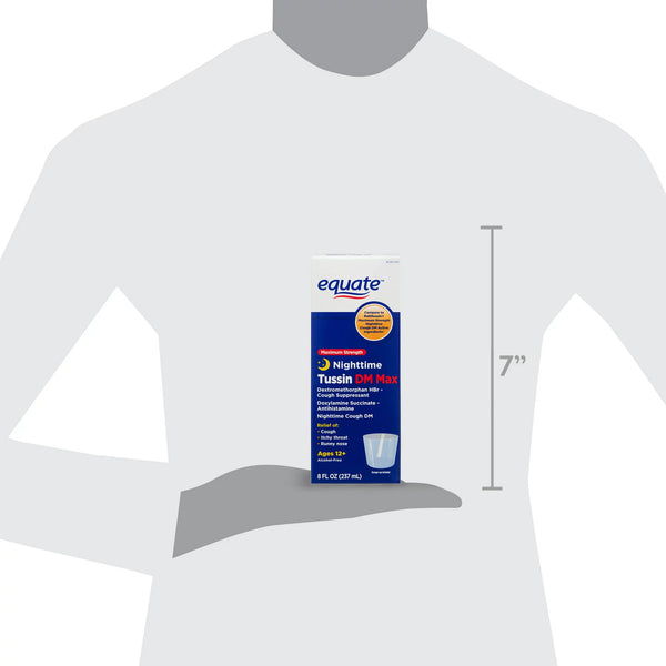 Maximum Strength Nighttime Tussin DM Max Liquid, 3 pack, 8fl oz per pack, plus 3 My Outlet Mall Resealable Storage Pouches