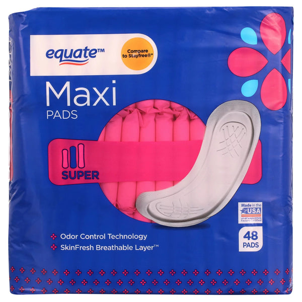 Maxi Pads Super, 1 pack, 48 count, plus 3 My Outlet Mall Resealable Storage Pouches