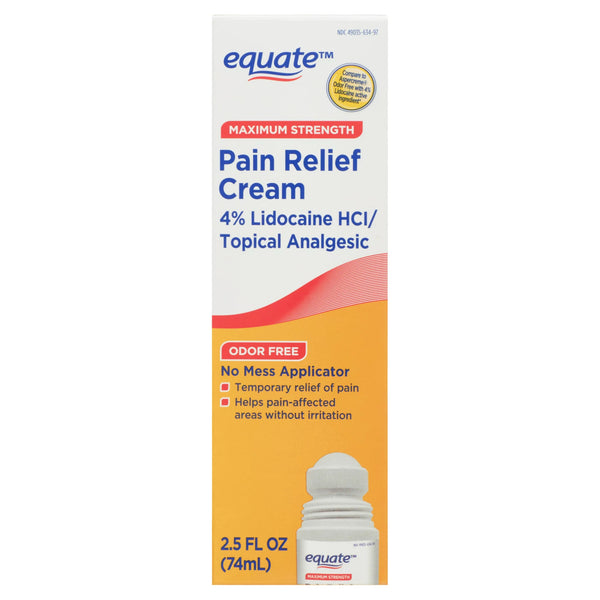 Max Strength Lidocaine Pain Relief Cream for Body Aches - 1 pack - 2.5fl oz - plus 3 My Outlet Mall Resealable Storage Pouches