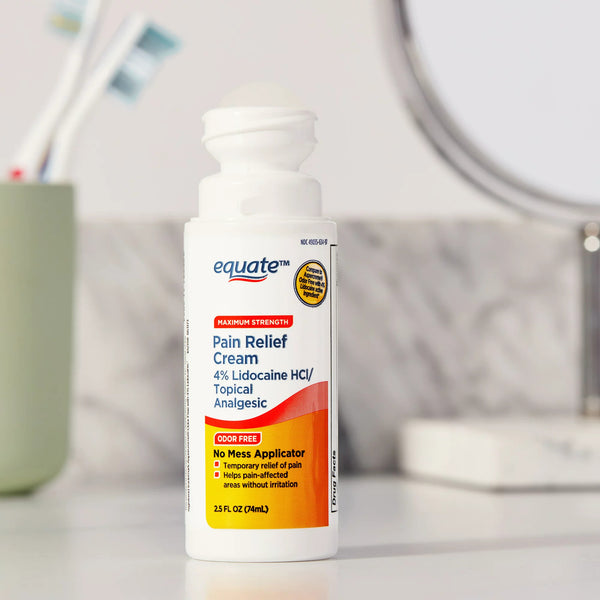 Max Strength Lidocaine Pain Relief Cream for Body Aches - 1 pack - 2.5fl oz - plus 3 My Outlet Mall Resealable Storage Pouches