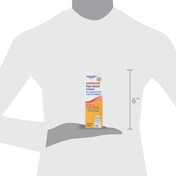 Max Strength Lidocaine Pain Relief Cream for Body Aches - 1 pack - 2.5fl oz - plus 3 My Outlet Mall Resealable Storage Pouches