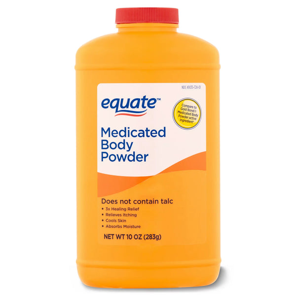 Medicated Body Powder - 3 pack - 10 oz per pack - plus 3 My Outlet Mall Resealable Storage Pouches