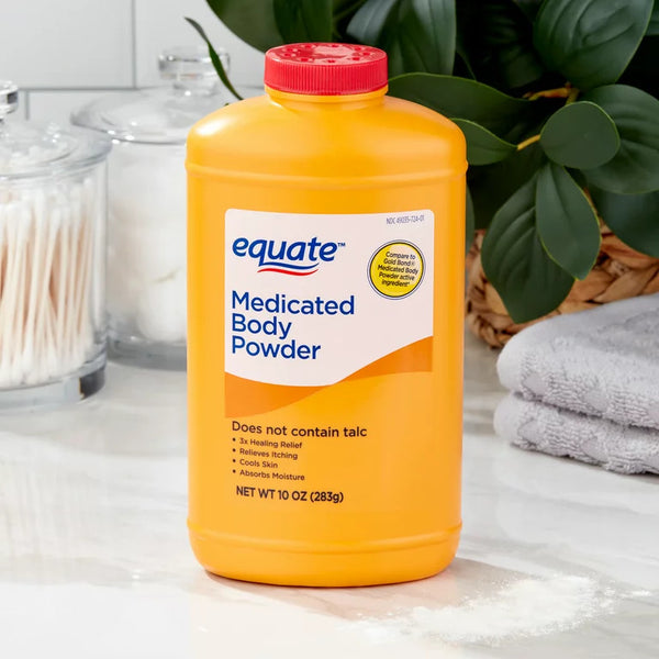 Medicated Body Powder - 3 pack - 10 oz per pack - plus 3 My Outlet Mall Resealable Storage Pouches