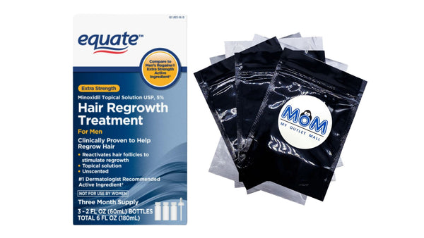Minoxidil Topical Solution USP, 5 Percent, Extra Strength, 90 Day Liquid - 1 pack - 6oz - plus 3 My Outlet Mall Resealable Storage Pouches