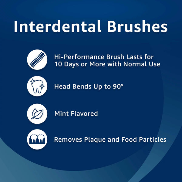 Mint Interdental Brushes Value Pack, Flexible Head, Straight Bristles, Moderate Teeth Spacing, 3 pack, 20 count per pack, plus 3 My Outlet Mall Resealable Storage Pouches