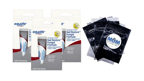 Nail Restore Fungal Formula, 3 pack, 0.34fl oz per pack, plus 3 My Outlet Mall Resealable Storage Pouches
