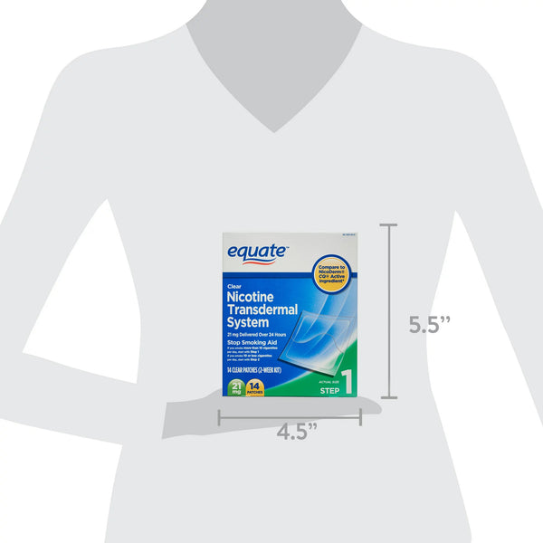 Nicotine Transdermal System Step 1 Clear Patches, 21 mg, 2 pack, 14 count per pack, plus 3 My Outlet Mall Resealable Storage Pouches