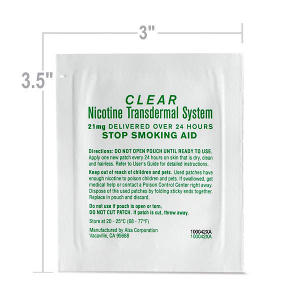 Nicotine Transdermal System Step 1 Clear Patches, 21 mg, 3 pack, 14 count per pack, plus 3 My Outlet Mall Resealable Storage Pouches