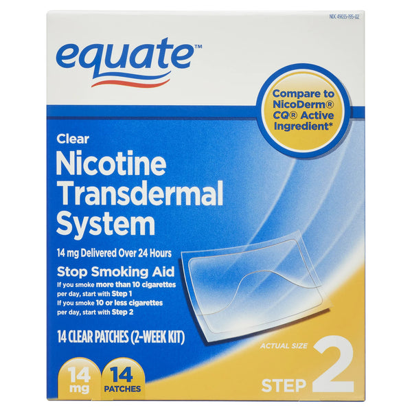 Nicotine Transdermal System Step 2 Clear Patches, 14 mg - 2 packs - 14 count - plus 3 My Outlet Mall Resealable Storage Pouches