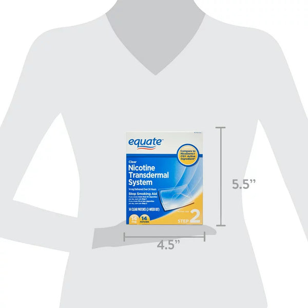 Nicotine Transdermal System Step 2 Clear Patches, 14 mg - 2 packs - 14 count - plus 3 My Outlet Mall Resealable Storage Pouches