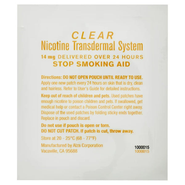 Nicotine Transdermal System Step 2 Clear Patches, 14 mg - 2 packs - 14 count - plus 3 My Outlet Mall Resealable Storage Pouches