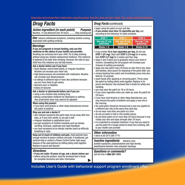 Nicotine Transdermal System Step 2 Clear Patches, 14 mg - 2 packs - 14 count - plus 3 My Outlet Mall Resealable Storage Pouches