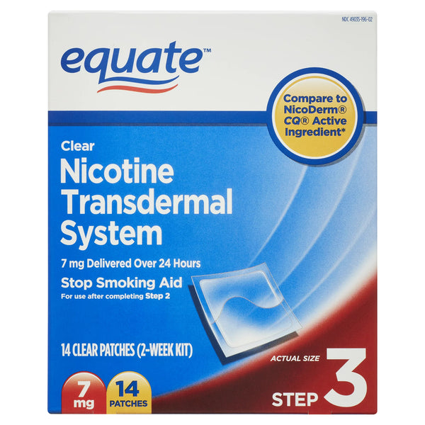 Nicotine Transdermal System Step 3 Clear Patches, 7 mg - 3 packs - 14 count - plus 3 My Outlet Mall Resealable Storage Pouches