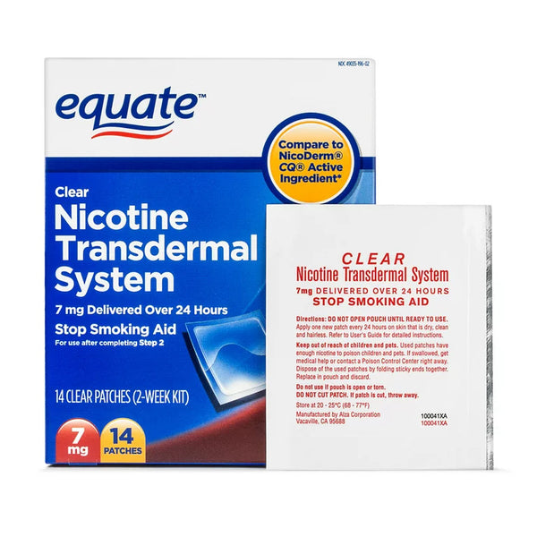 Nicotine Transdermal System Step 3 Clear Patches, 7 mg - 3 packs - 14 count - plus 3 My Outlet Mall Resealable Storage Pouches