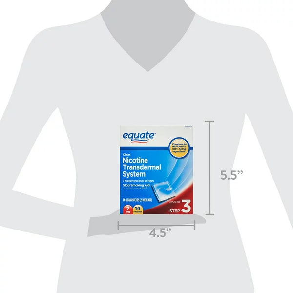 Nicotine Transdermal System Step 3 Clear Patches, 7 mg - 3 packs - 14 count - plus 3 My Outlet Mall Resealable Storage Pouches
