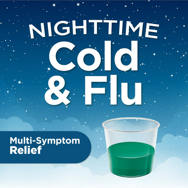 Nighttime Cold and Flu Relief, Original Flavor - 3 packs - 12fl oz - plus 3 My Outlet Mall Resealable Storage Pouches