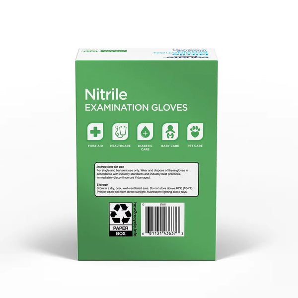 Nitrile Exam Gloves, One Size Fits Most, 3 pack, 100 count per pack, plus 3 My Outlet Mall Resealable Storage Pouches