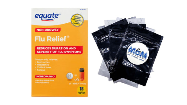 Non-Drowsy Flu Relief Fast Dissolving Tablets - 1 pack - 15 count - plus 3 My Outlet Mall Resealable Storage Pouches