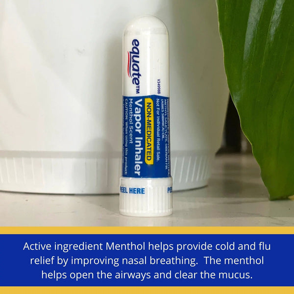 Non-Medicated Vapor Inhaler Stick for Nasal Decongestion Menthol Scent, 2 pack, plus 3 My Outlet Mall Resealable Storage Pouches