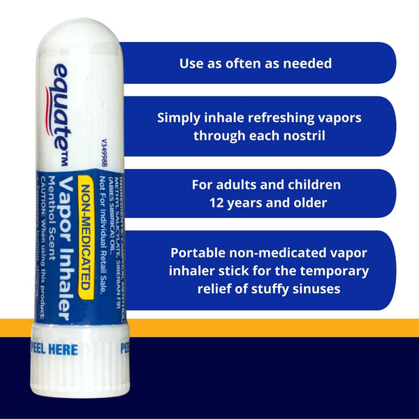 Non-Medicated Vapor Inhaler Stick for Nasal Decongestion Menthol Scent, 2 pack, plus 3 My Outlet Mall Resealable Storage Pouches