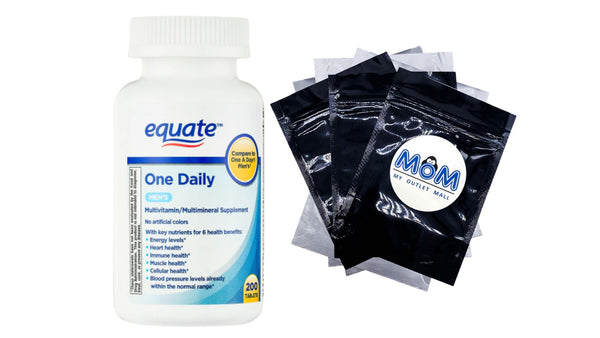 One Daily Men's Multivitamin or Multimineral Supplement Tablets, 1 pack, 200 count, plus 3 My Outlet Mall Resealable Storage Pouches