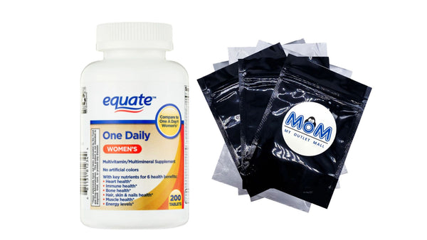 One Daily Women's Tablets Multivitamin or Multimineral Supplement - 1 pack - 200 count - plus 3 My Outlet Mall Resealable Storage Pouches