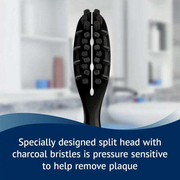 Polaris Deep Cleaning VibraClean Toothbrush with Charcoal Bristles, Deep Cleaning Soft Bristles, 2 pack, 2 count per pack, plus 3 My Outlet Mall Resealable Storage Pouches