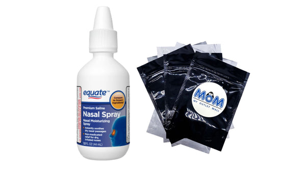 Premium Saline Nasal Moisturizing Spray, 1 pack, 1.5fl oz, plus 3 My Outlet Mall Resealable Storage Pouches