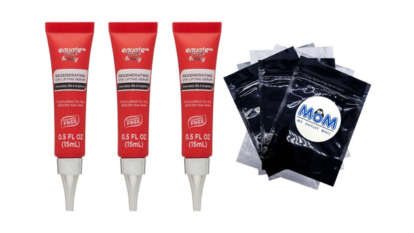 Regenerating Eye Lifting Serum, 3 pack, 0.5 oz per pack, plus 3 My Outlet Mall Resealable Storage Pouches