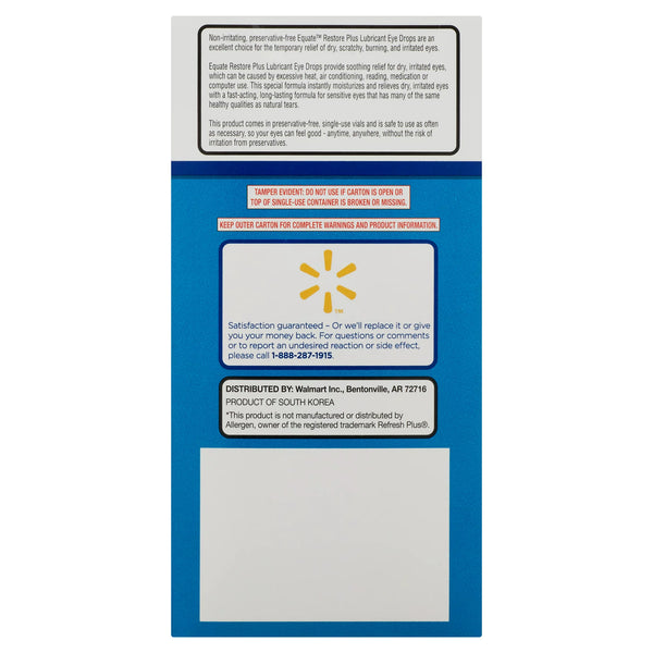 Restore Plus Carboxymethylcellulose Sodium Lubricant Eye Drops - 3 packs - 70 Count - plus 3 My Outlet Mall Resealable Storage Pouches