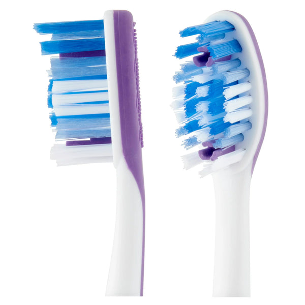 Rotation Manual Soft Toothbrush with Tongue and Cheek Cleaner, 2 pack, 4 count per pack, plus 3 My Outlet Mall Resealable Storage Pouches